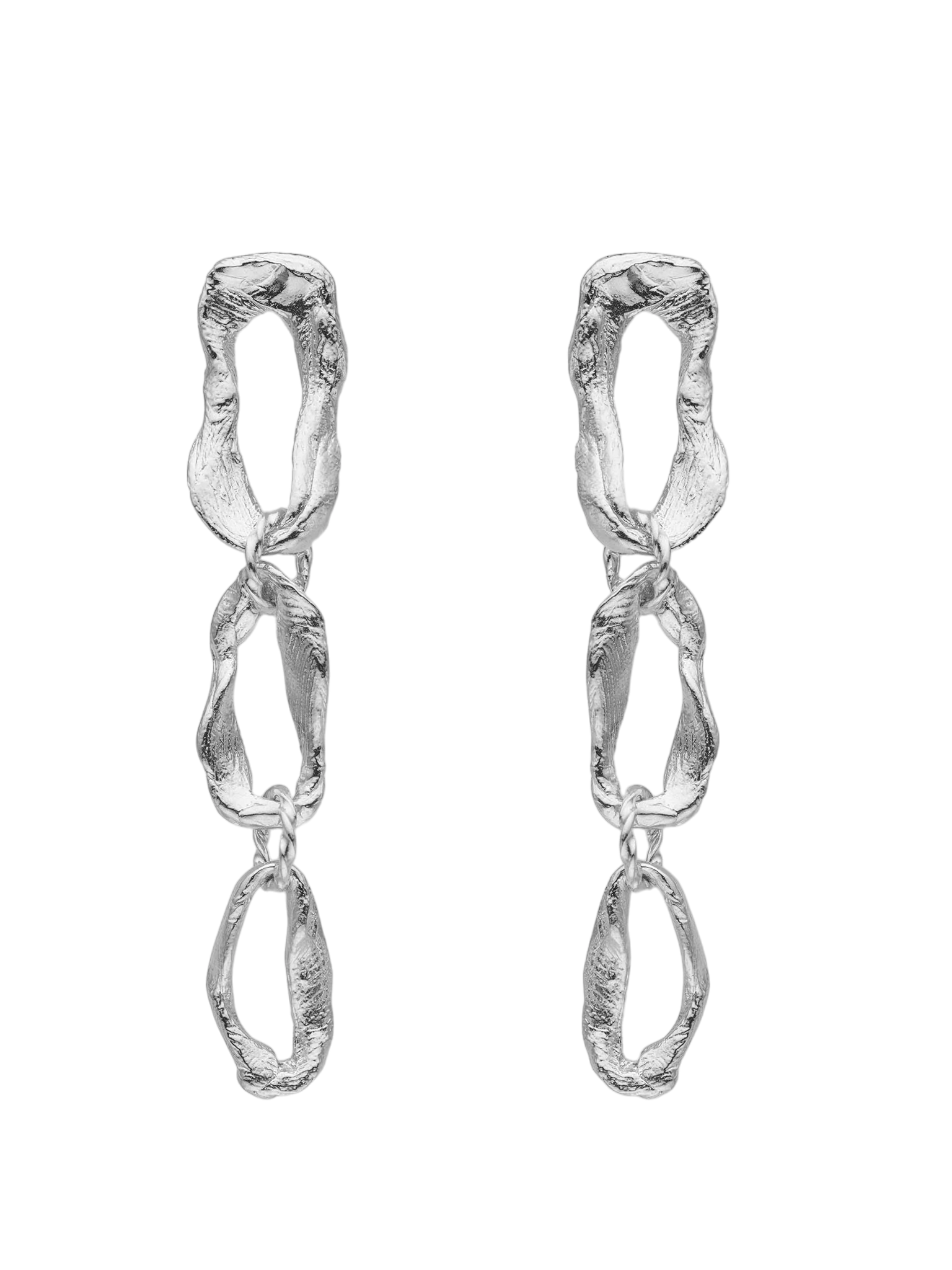Vacation long chain earrings silver